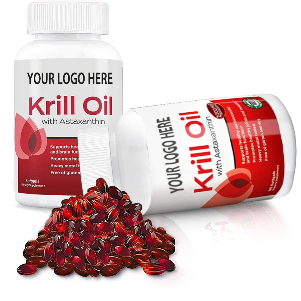 
 Бесплатный образец Krill Oill Softgel 100% чистый с Омега 3 EPA DHA Phospholipids Astaxanthin  