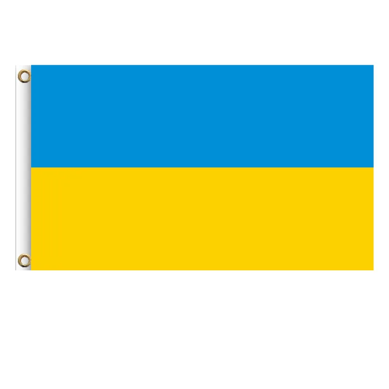 Wholesale 100% Polyester Hand Waving Flag Ukraine Flag With Plastic Flag Pole