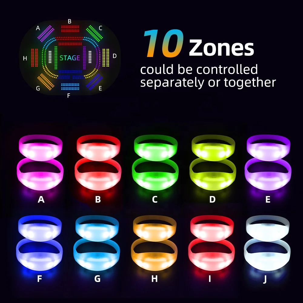LED Party Wristbands Wedding DMX Music Concert Events Customized Logo Luminous Pulsera Light up Bracelets