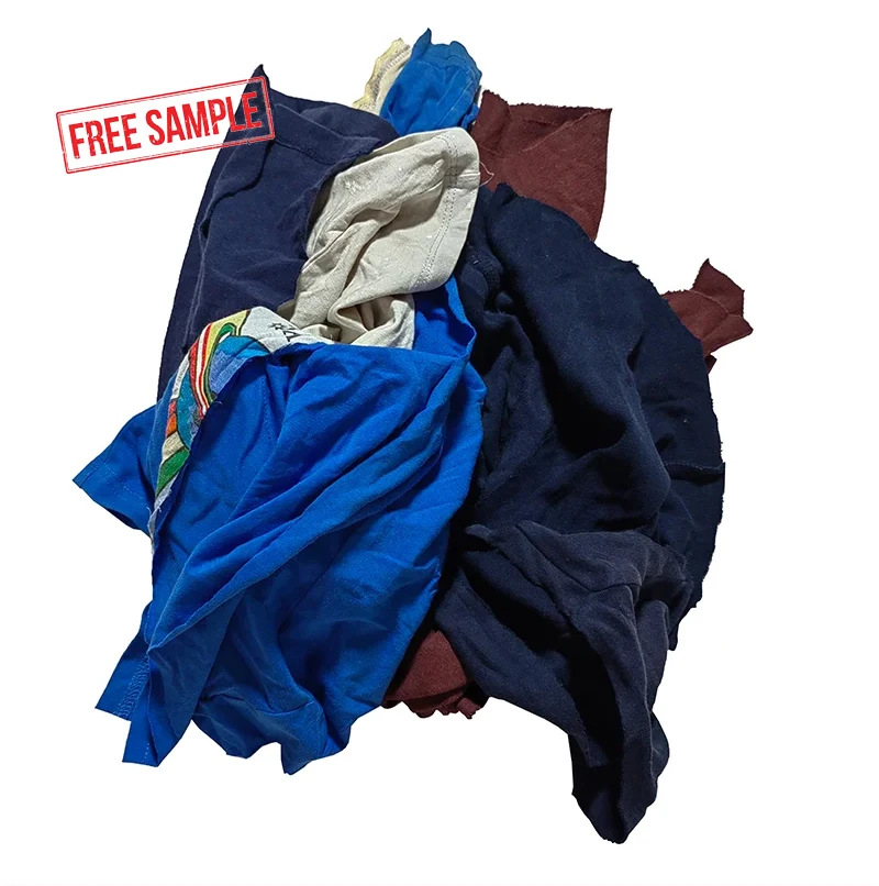 Youyi Wholesale Mutilated Rags Wiping Rag 10kg 25kg Colored Cotton T Shirt Rags for Marine Industrial Cleaning