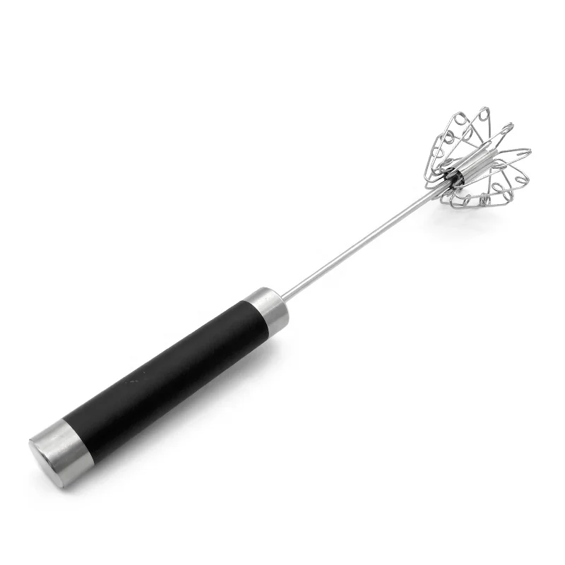 10 inch Hand Push Rotary Stainless Steel Egg Whisk Manual Egg Beater for Blending, Whisking, Beating & Stirring