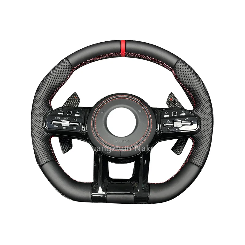 Customized carbon fiber leather LED steering wheel wholesale for Benz W204 W205 W211 W212 W222 AMG GT models