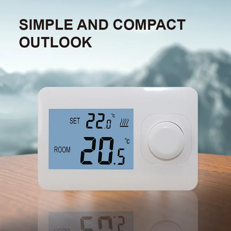 Modern Design Non-Programmable Wired Thermostat Boiler Heating ABS PC Material Temperature Controller Water Media Room