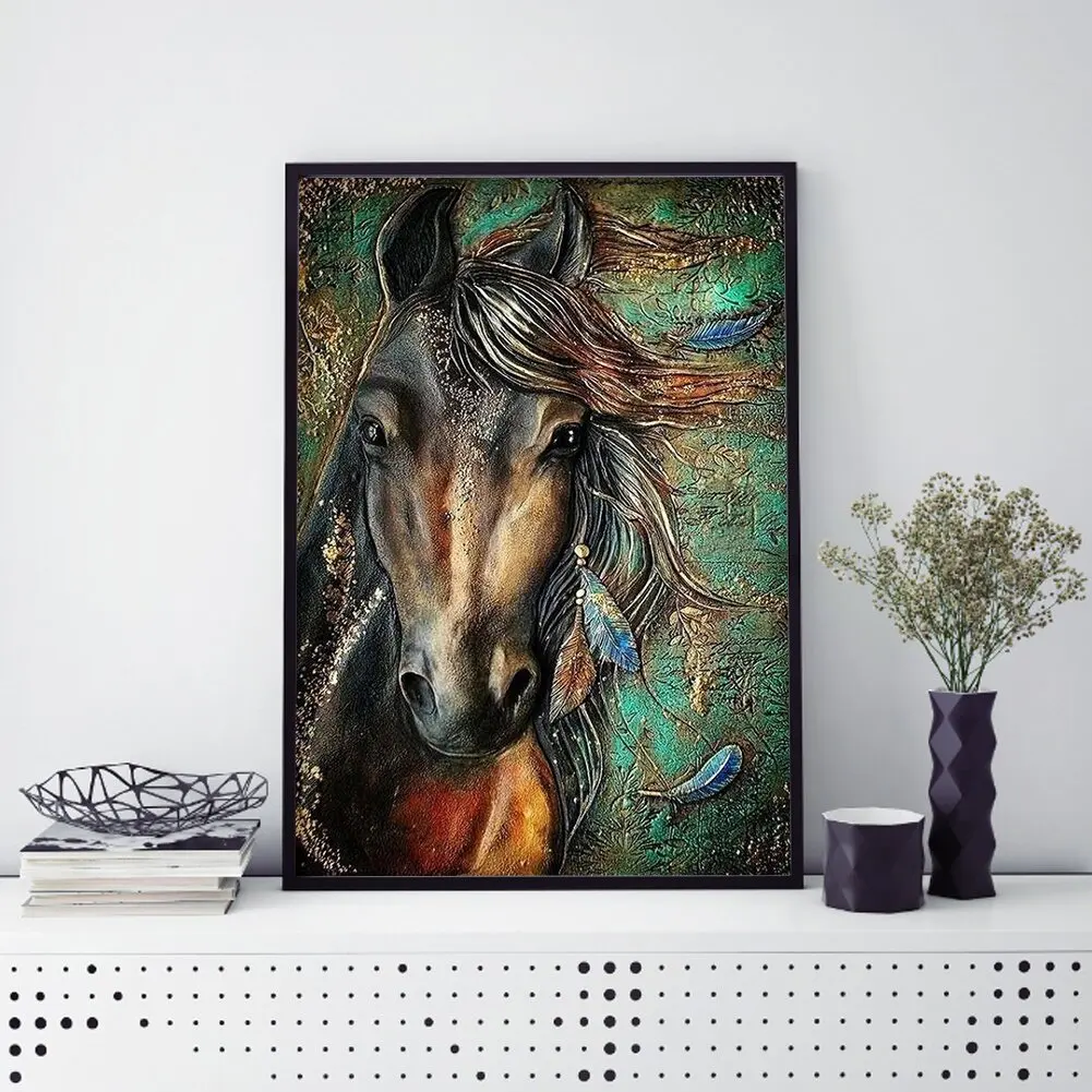 
Color horse Animals 30*40cm(canvas) full round drill diamoond painting 