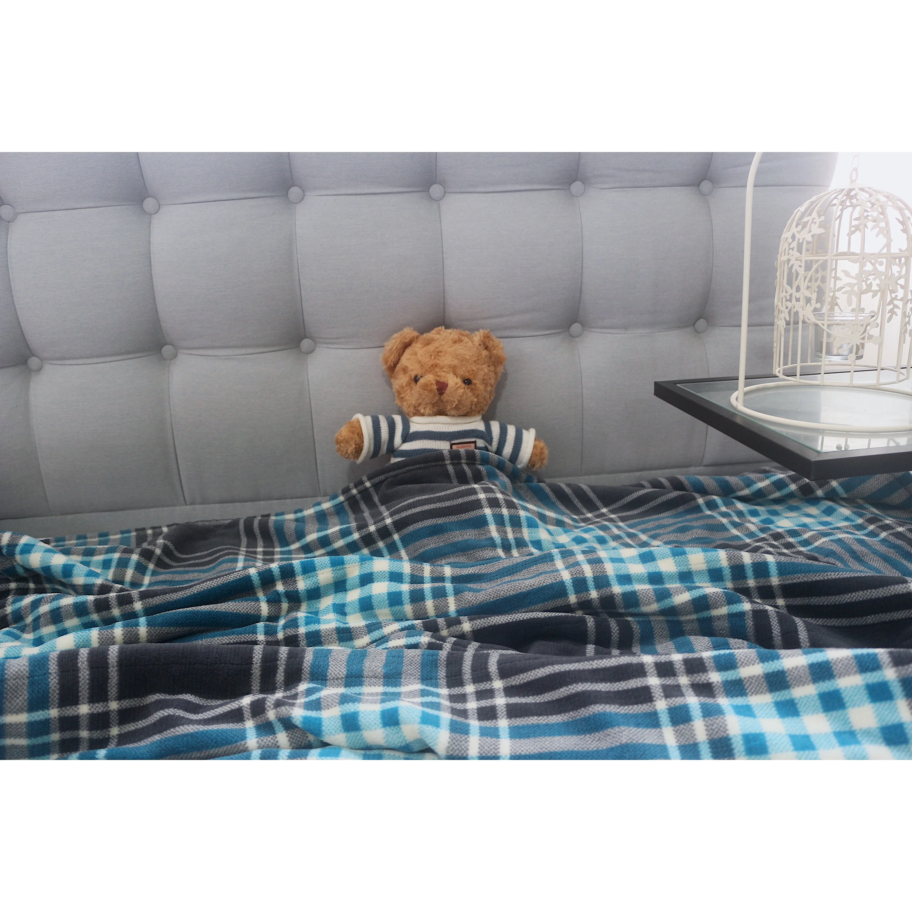 2021 Новый Дизайн Прямоугольное голубое клетчатое Коралловое велюровое электрическое нагревательное одеяло для зимы Amazon