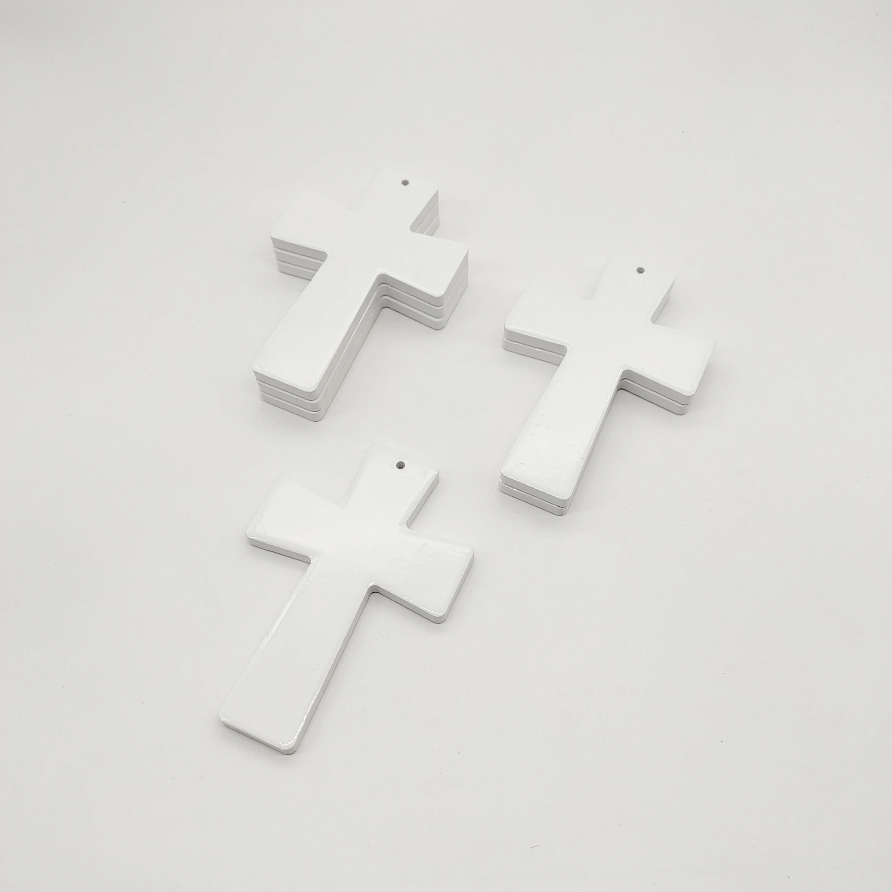 Wholesale DIY white souvenir Cross Sublimate Blank can be customized ceramic billet body with soft magnetic refrigerator sticker