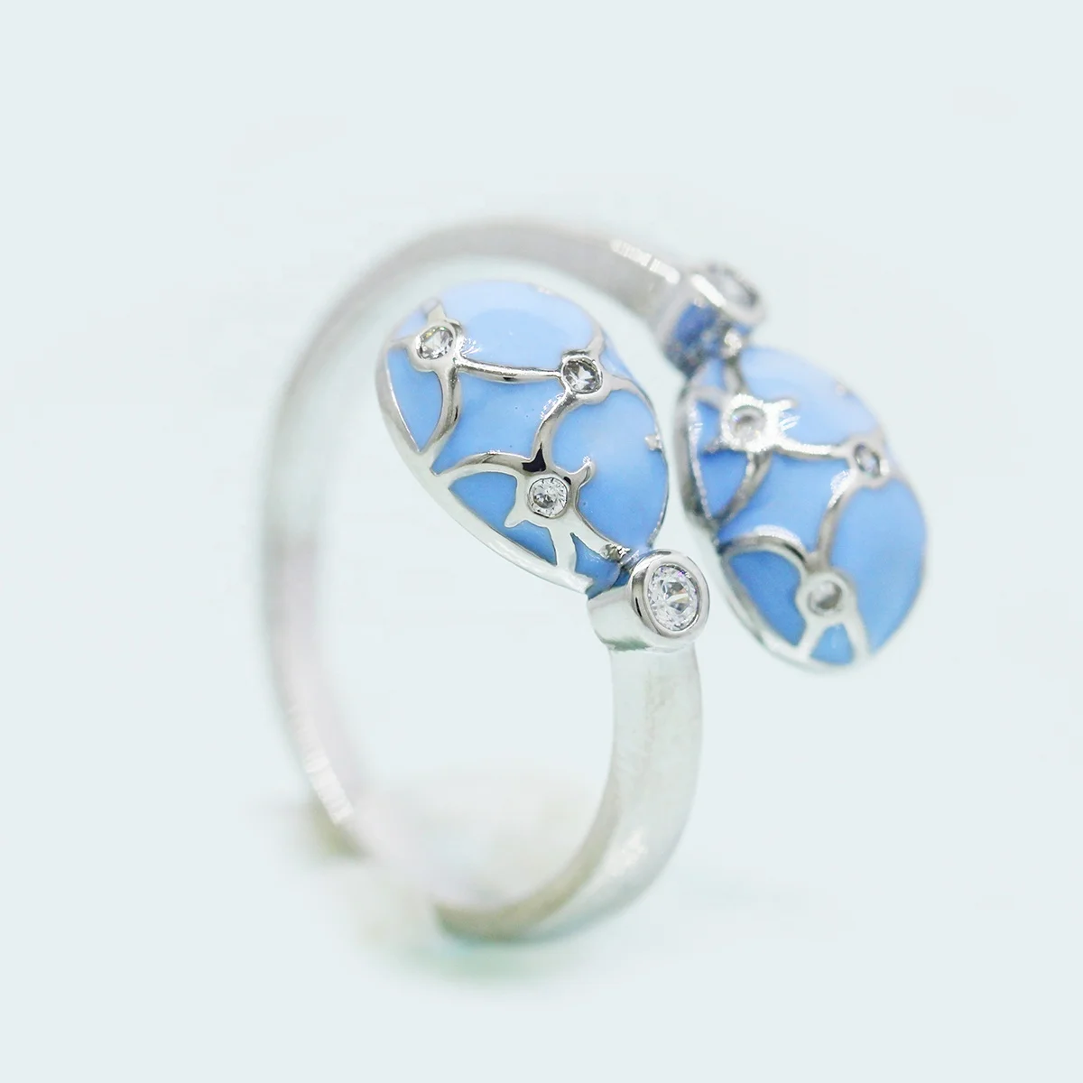 Fashion High quality Russian Religious Jewelry Woman hand enamel Easter Day girls Faberge egg finger ring