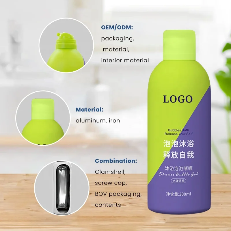 Cosmetic factory supplier wholesale amino acid  milk shower foam body wash gift spa set skin whitening odm shower bath gel oem