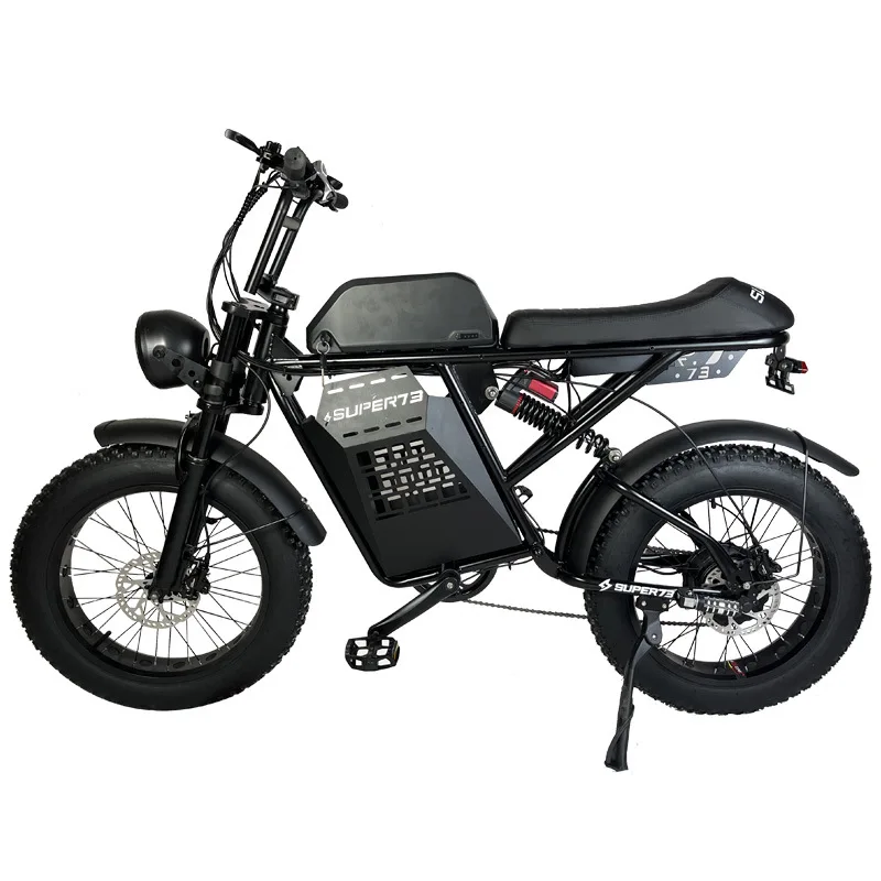 Electric Hybrid Bike 48v 1000w lithium battery 7 Speed Full suspension Fat tire E bike
