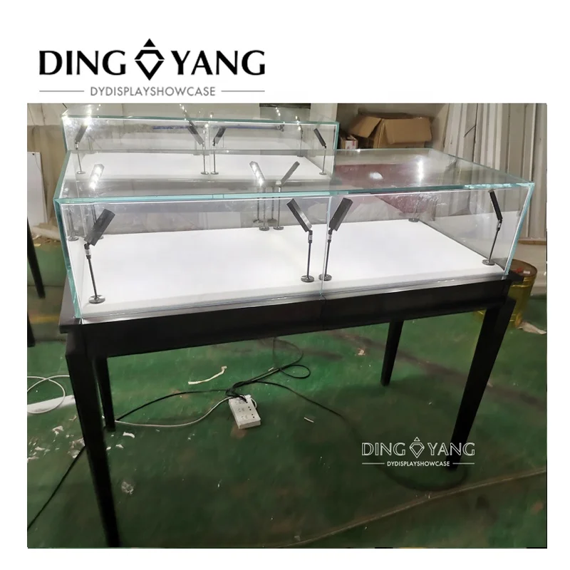 Jewelry Showcase Manufacturer Custom Black Carton Jewelry Showcase Cabinet With Ships Fully Assembled Lockable