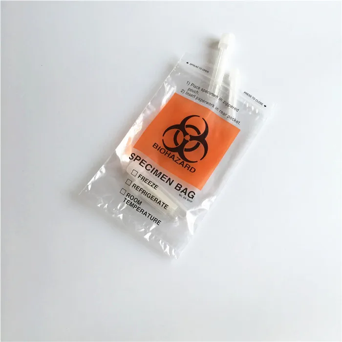 Biohazard Specimen Plastic Bag With Pocket