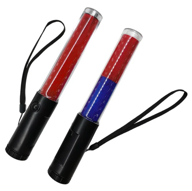red blue double color traffic baton flashlight sticker red green double color led flashlight wand