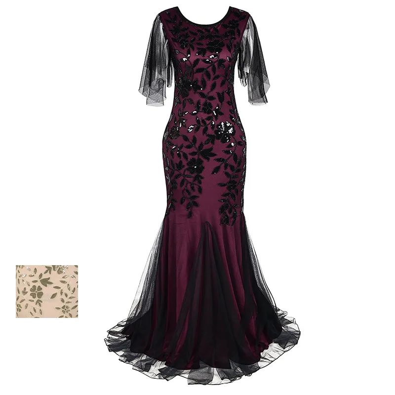 1920s Vintage Evening Dresses Plus Size Fashion Beaded Sequin Banquet Wedding Flapper Dresses