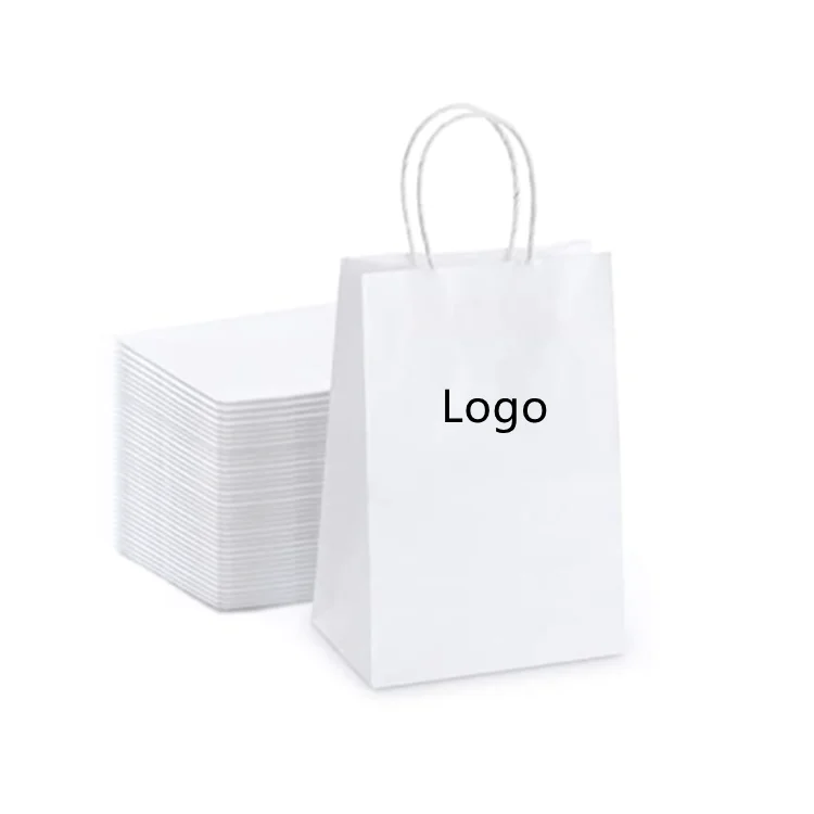 Cheap New Recyclable kraft paper bag with twisted handle reusable shopping paper bags logo printed