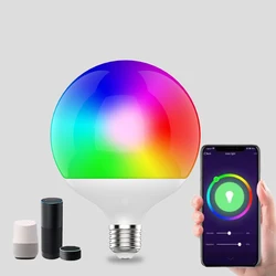 Round E26 10w 15w 18w Zigbee Tuya Home Interior E27 Lamp Bulbs B22 Wifi RGB Smart Light Remote Control Led Bulb Dimmable