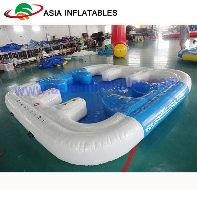 
Inflatable Air Mat, Inflatable Floating Island Pool Float Water Bar Lazy River Lounges 