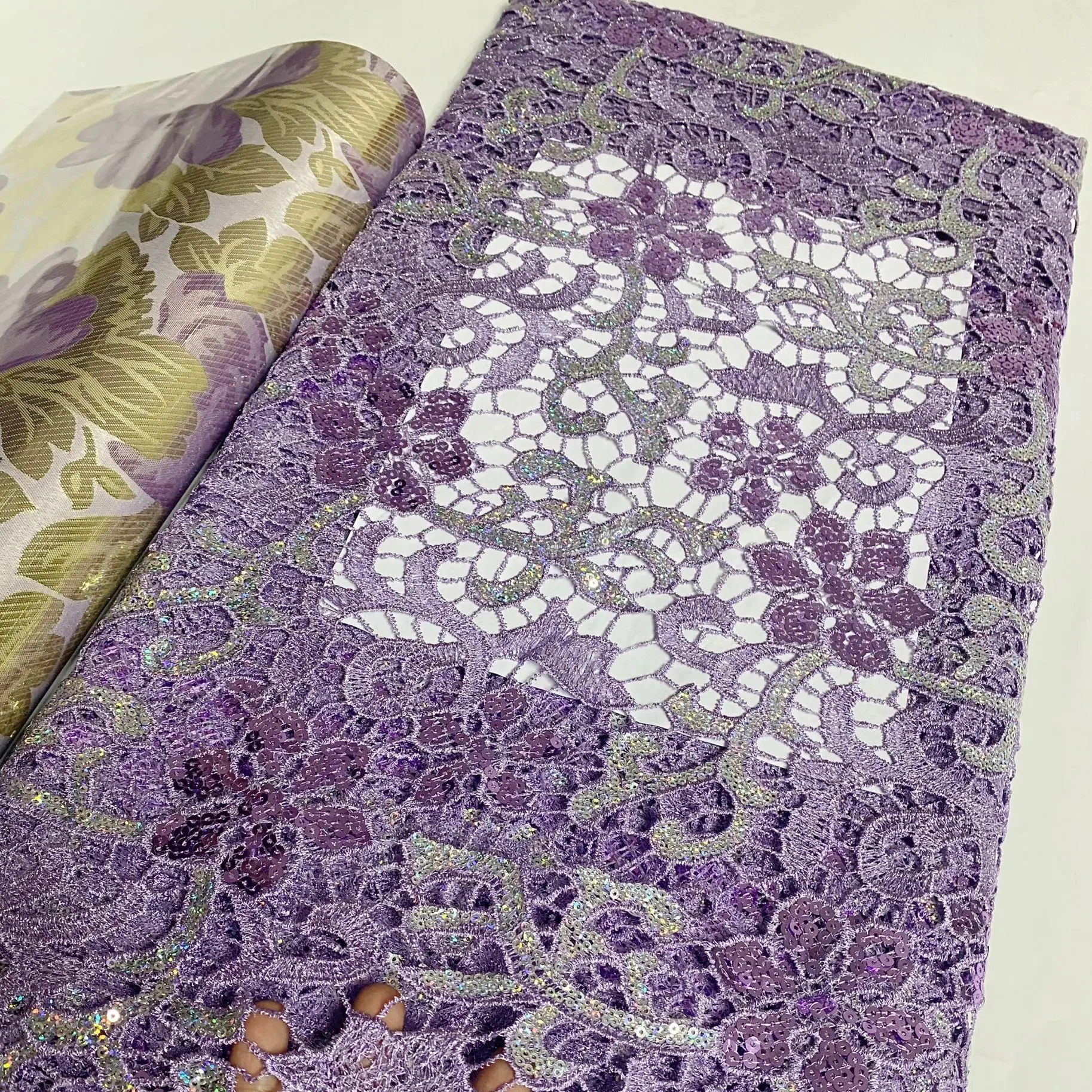 OK4017   Guipure Cord Lace Fabric 2024 High Quality Pure Color African Guipure Cord Lace for Sewing Luxury Evening Party Dresses