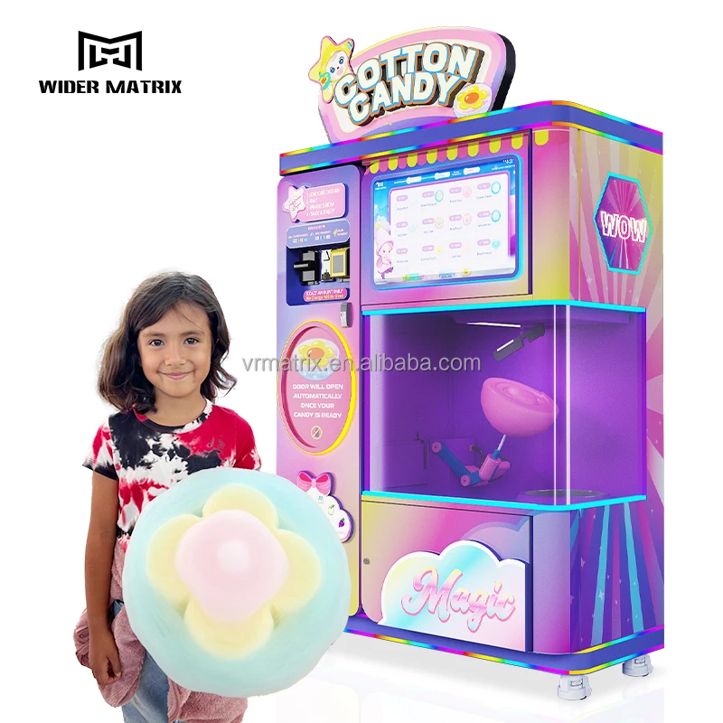 Professional Factory Intelligent Vending Machine Commercial Full Automatic Cotton Candy Floss Vending Machine