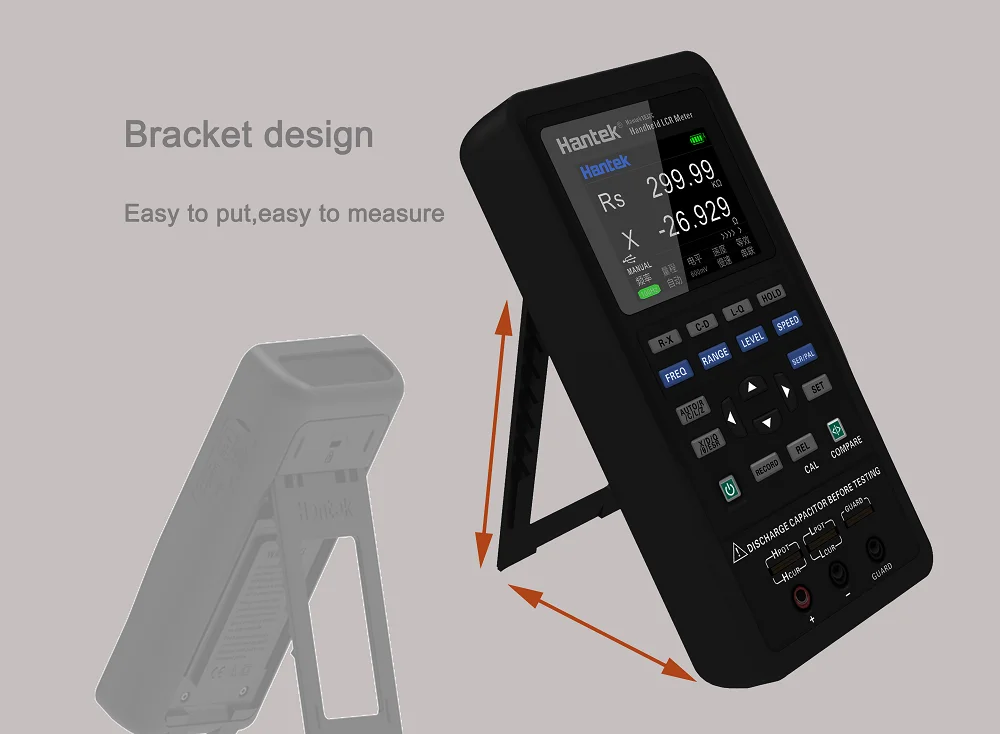 Hantek Digital Handheld Lcr Meter 1833c Portable Digital Bridge Lcr Inductance Capacitance Resistance Tester 100khz