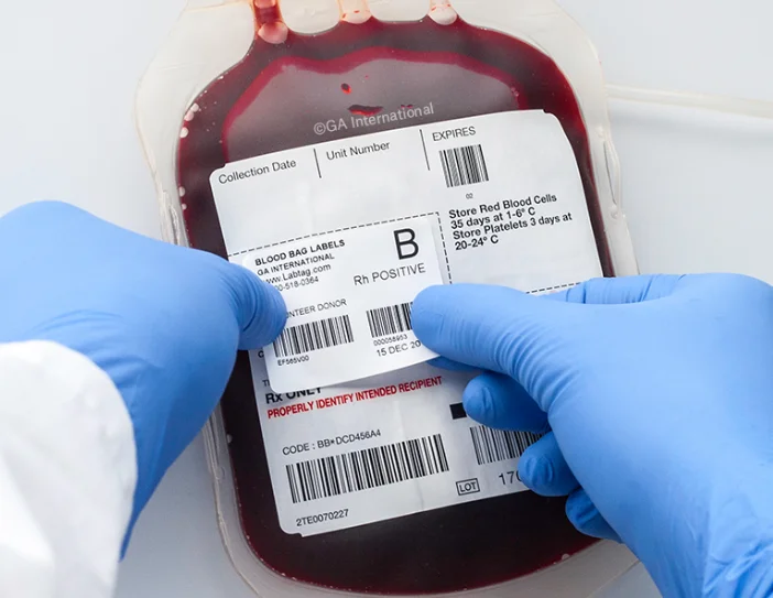 Factory Price 75um Synthetic BOPP White Label Material Polypropylene Sticker Self Adhesive PP Blood tracking Labels