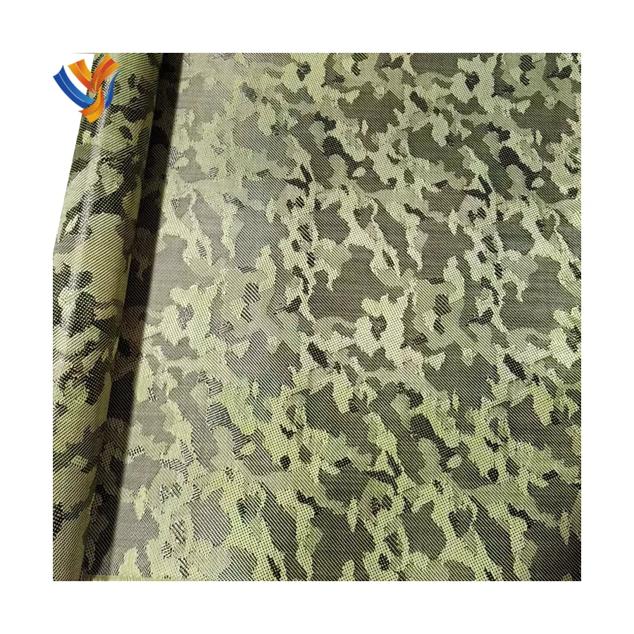 Camouflage Carbon Aramid Hybrid Cloth Yellow Red Blue Black 3k Carbon Fiber Jacquard Fabric