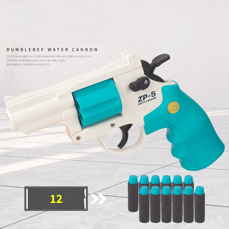 Hot Safety Material Shooting Gun With Soft Bullets Revolver Plastic Pistol Toys For Children And Adult Outdoor Toys Weapon