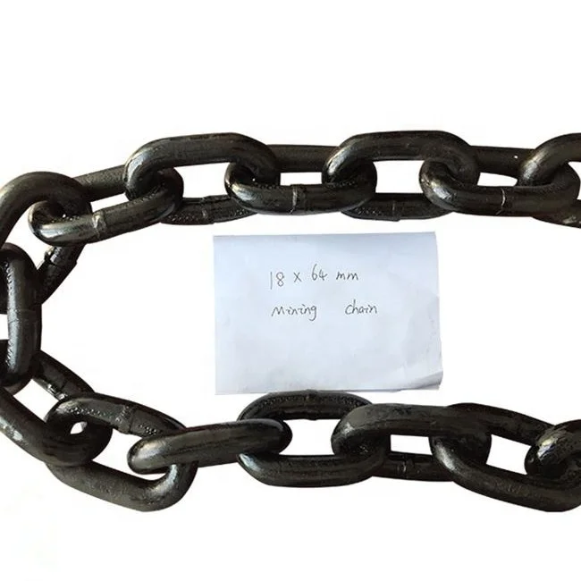 Manufacturer 14*50mm 18*64mm black chain G80 Alloy Steel  mining Alloy Steel round black link chain for mines