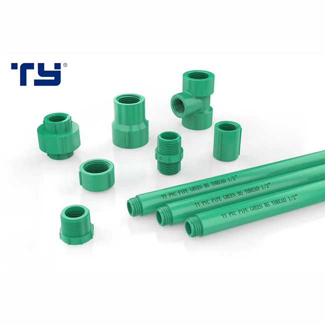 Factory wholesale plastic water supply Bangladesh Market green PVC UPVC bsp thread crew fittings