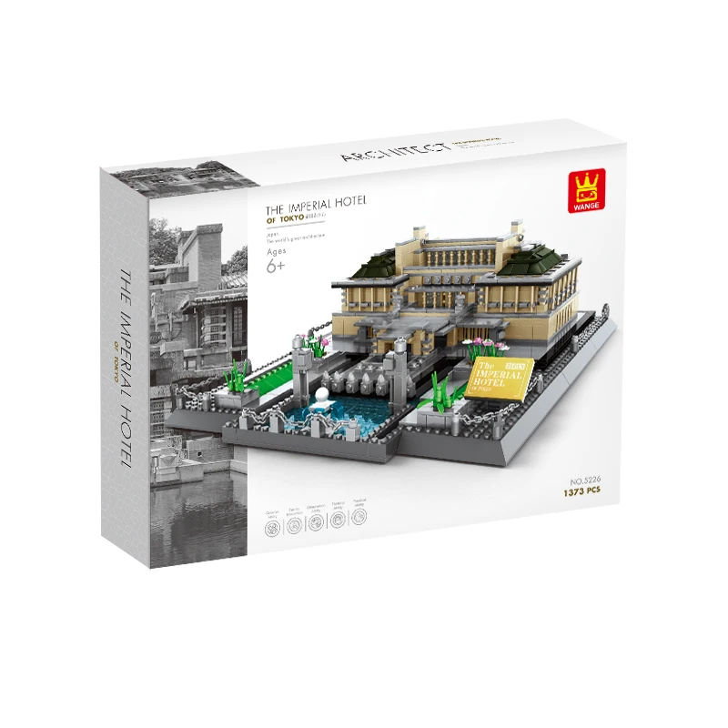 5226 World Famous Custom Building Blocks Japan Tokyo Imperial Hotel DIY Assemble Educational Building Block Toys for Kids Gift