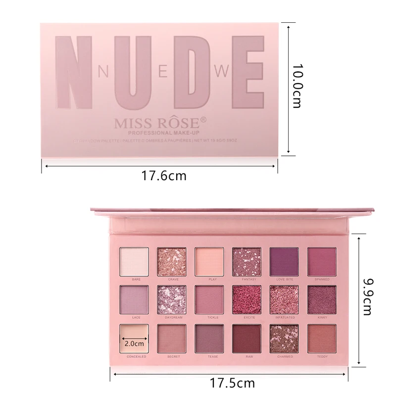 Matte shimmer 18 color Eyeshadow Mashed Potato Nude Eye shadow Waterproof Pigmented Makeup Palette