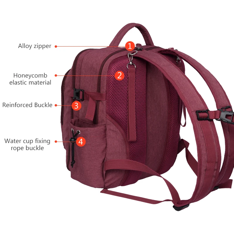 Многофункциональная уличная сумка для мам из полиэстера, сумка для детских подгузников, вместительный рюкзак для мам, сумки OEM, индивидуальный Органайзер с подогревателем для бутылок