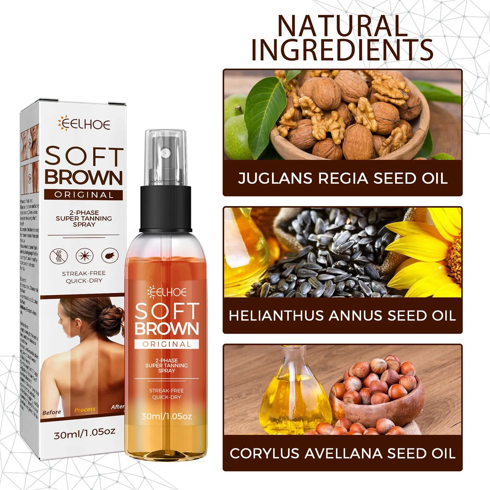 Private Label Dark Face & Body Self Tanner Spray Self Tanning Spray Sunless Tan Solution