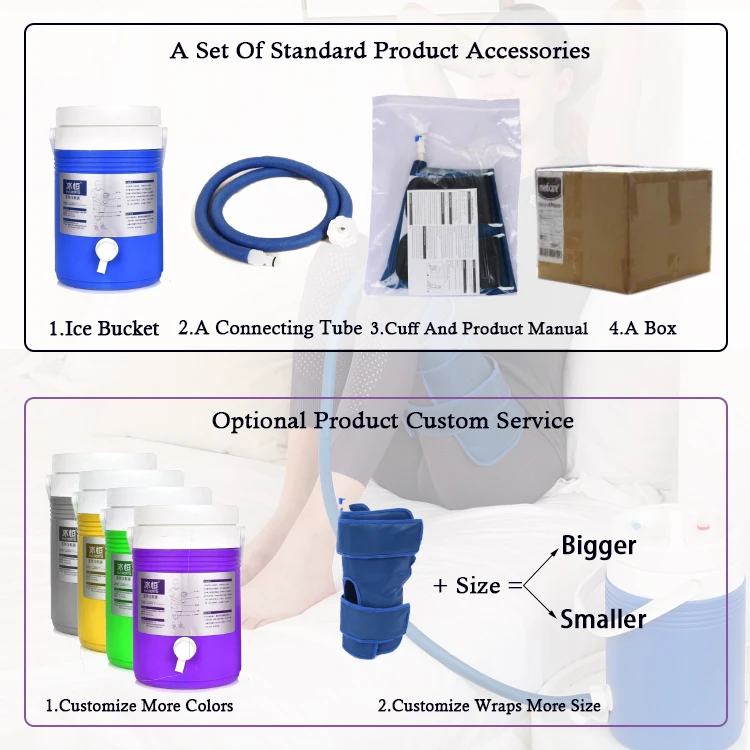 Medical knee rehabilitation equipment cold compression therapy system with cryo knee brace