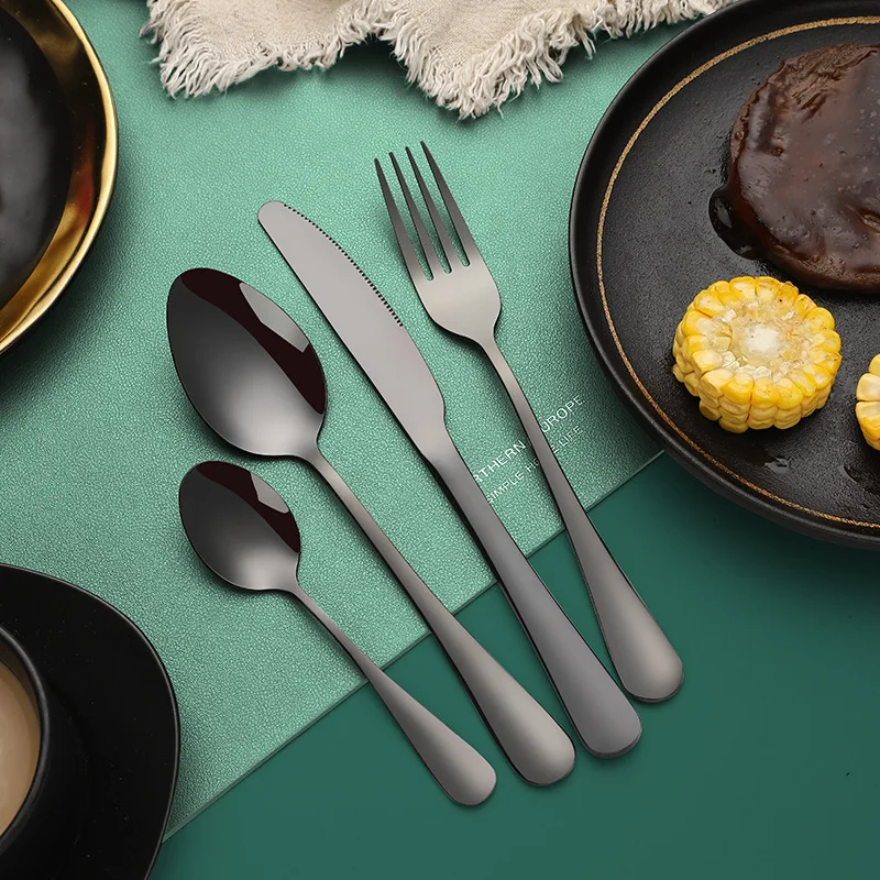 Customize Logo 24 Piece Cutlery Set Stainless Steel Silverware Set Flatware Fork And Knife Set