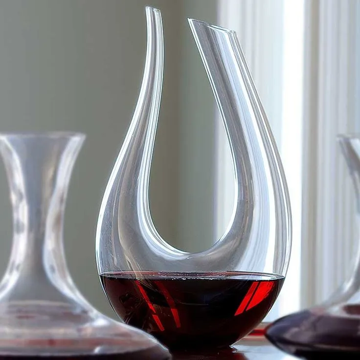 custom bottle glass decanter Hand made U shaped crystal clear glass wine carafe decanter for home bar