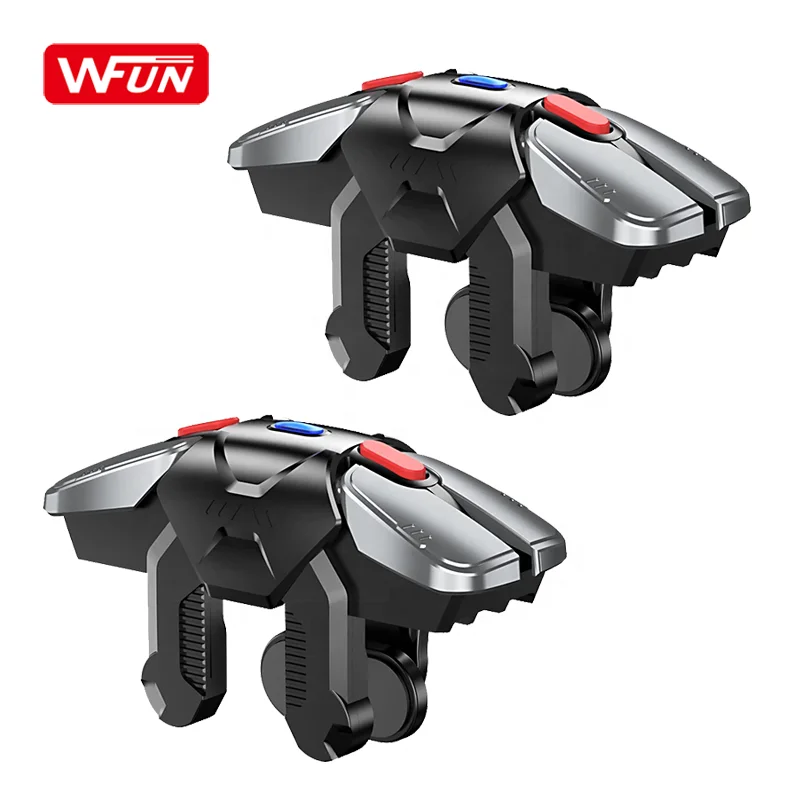 G22 Mini Mobile Phone Game Trigger Button Aim Shooting Gamepad Controller for PUBG Trigger Six Fingers