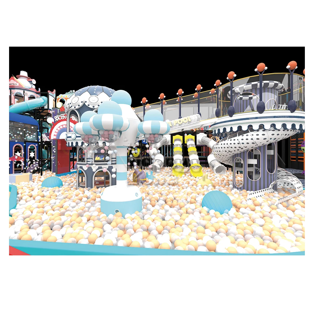 Pastel Indoor Playground Commercial Soft Interactive Indoor Play Area Equipment Kids Indoor Playground for Entertainment Center