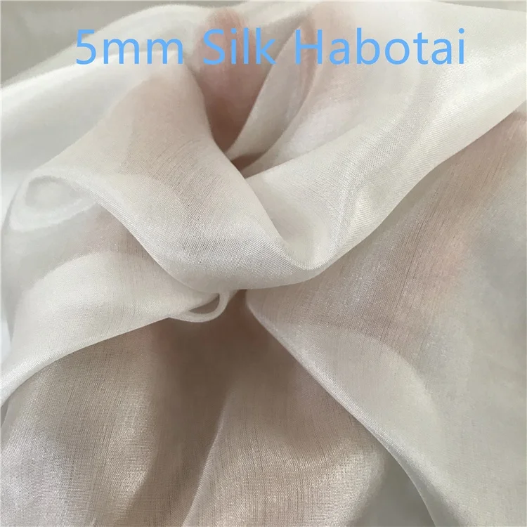 
Organic Undyed White Silk Habotai Pongee Fabric 5mm Habotai Silk Fabric for batik painting printing 