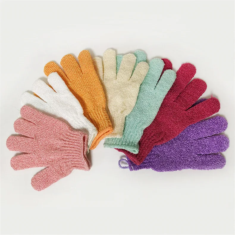 Бамбуковые перчатки для отшелушивания древесного угля натуральные ванны нейлоновые или