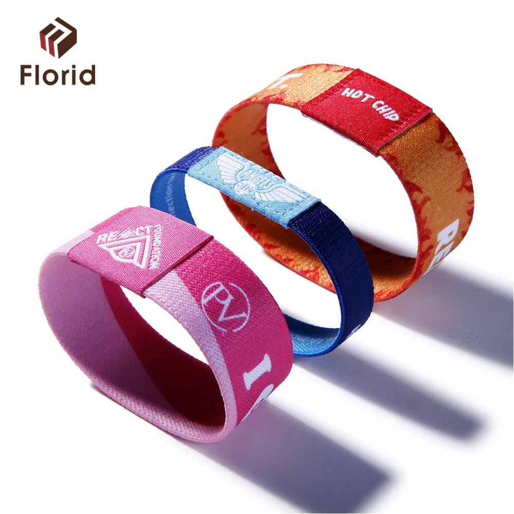 wholesale cheap fashion design elastic custom fabric wristband