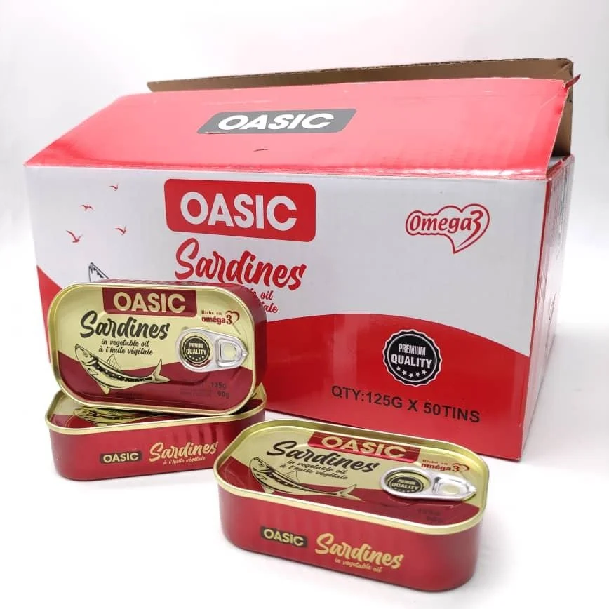 Популярные лимонные консервированные морепродукты сардины рыба приготовленные из замороженной 125 г в масле для продажи