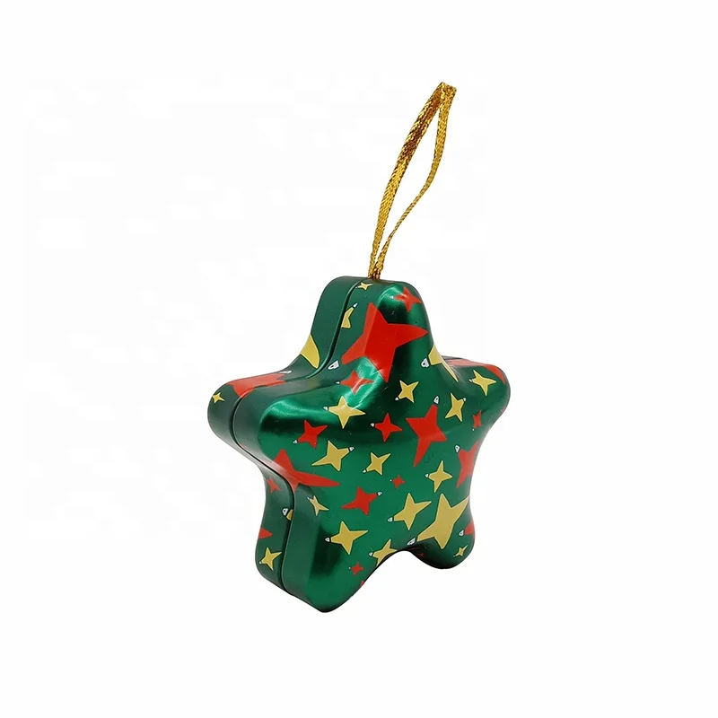 Factory Direct Sales Customization Star Shape Tin Box With Lid Christmas Tin Box for Gift Candy Cookie Package