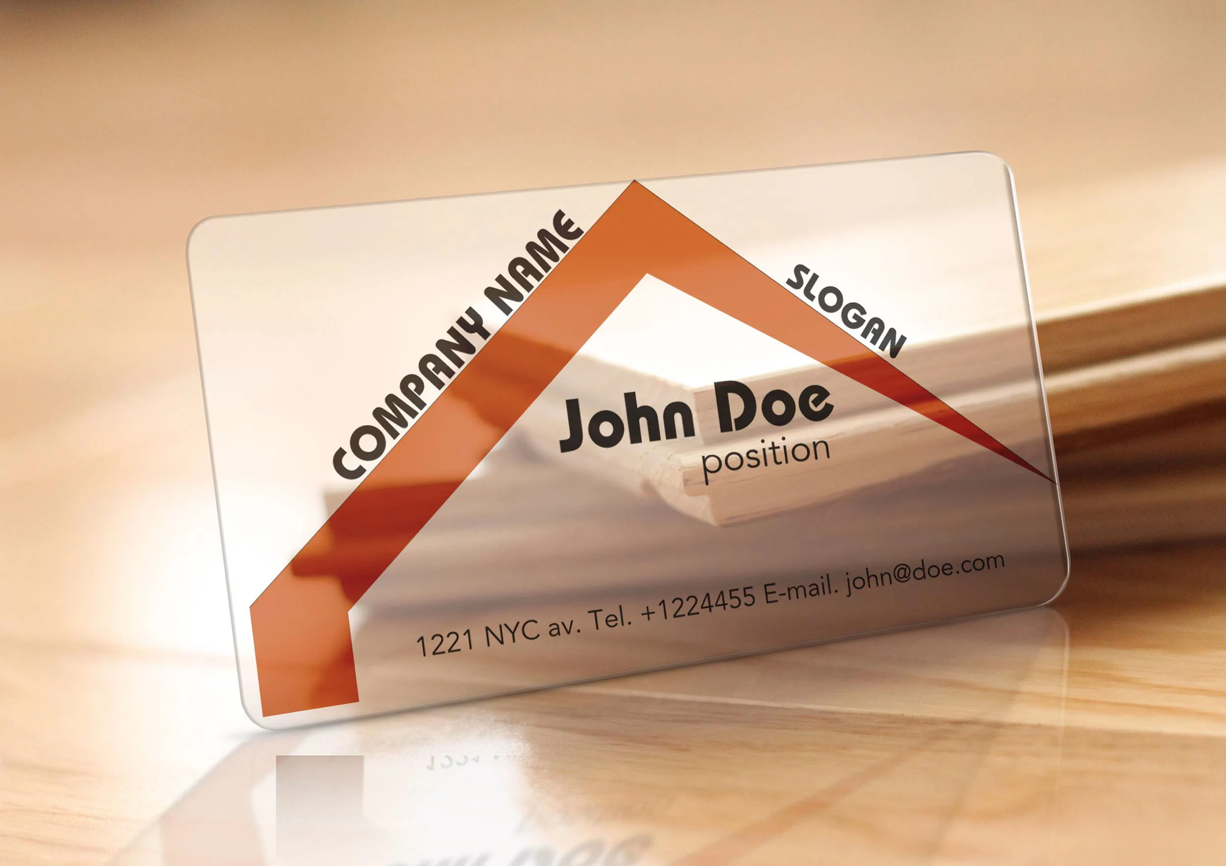MDT Ja10 plastic transparent business card