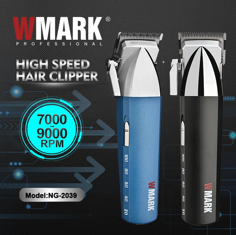 WMARK NG-2039 Wholesale Super Motor 9000RPM Rechargeable Electric Barber Mens Hair Clippers Cordless Hair Trimmers for Salon