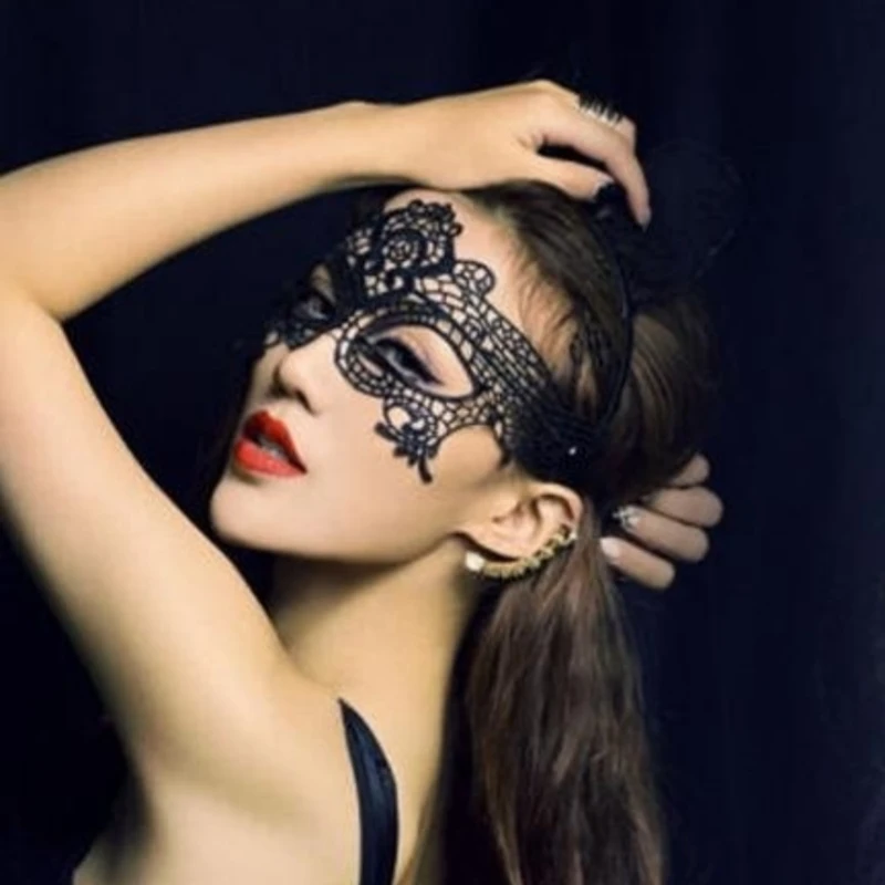Wholesale Adult party lace mask  Ladies Halloween prop Intimate Lace Sexy Face Mask Black Fun eye mas