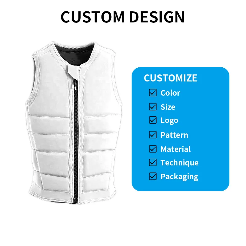Custom Design Wakeboard Impact Vest Chaleco Salvavidas Water Sport Swim Neoprene Life Jacket PFD PVC EPE Foam Wake Boarding Vest