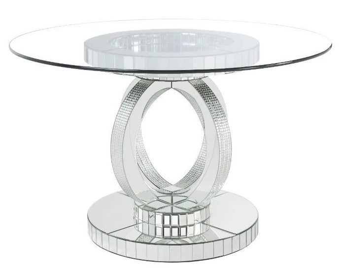 Dinning Room Furniture European Style Round Mirrored Dining Table