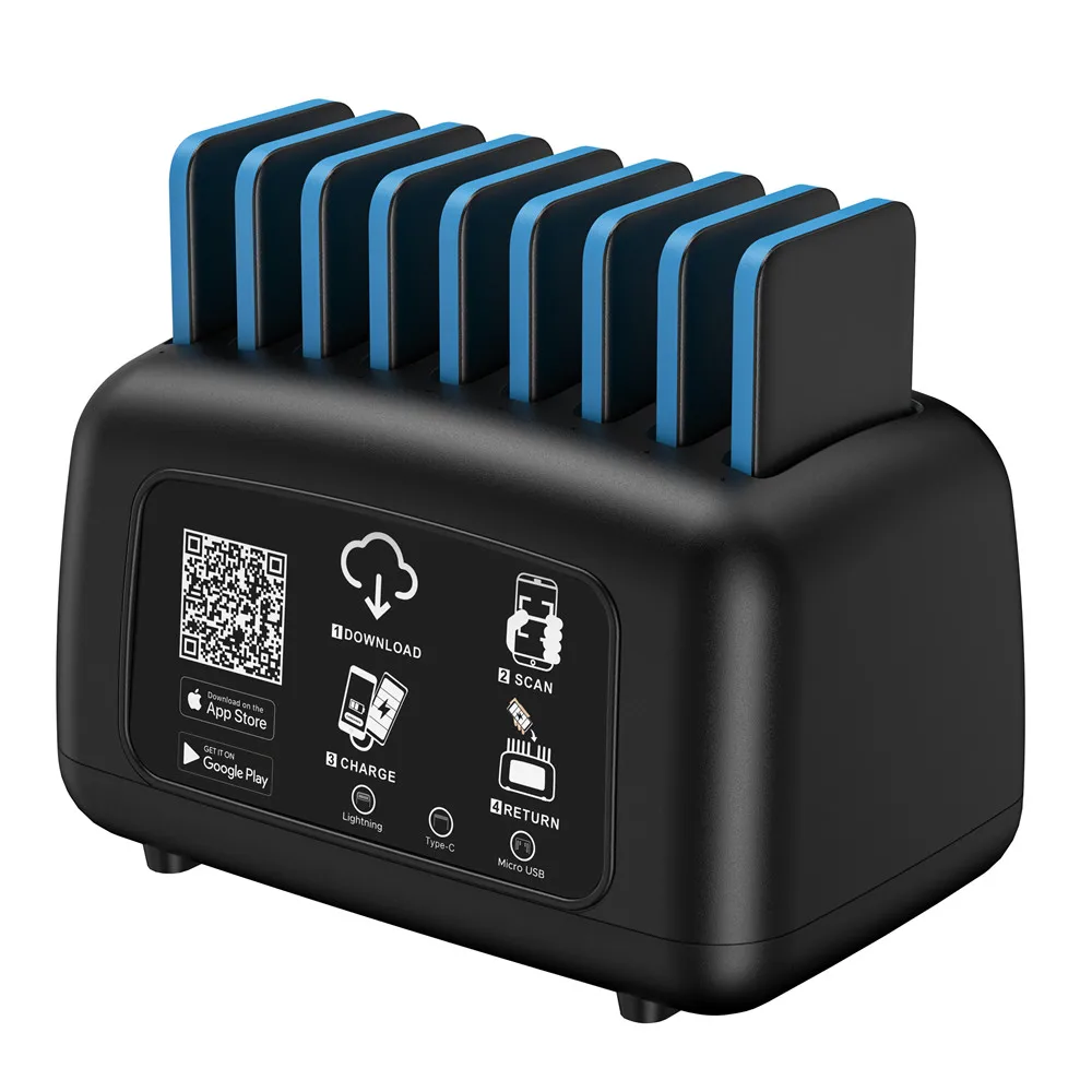 Mobile phone charging station rental shared system power bank rental station pos terminal sharing powebank