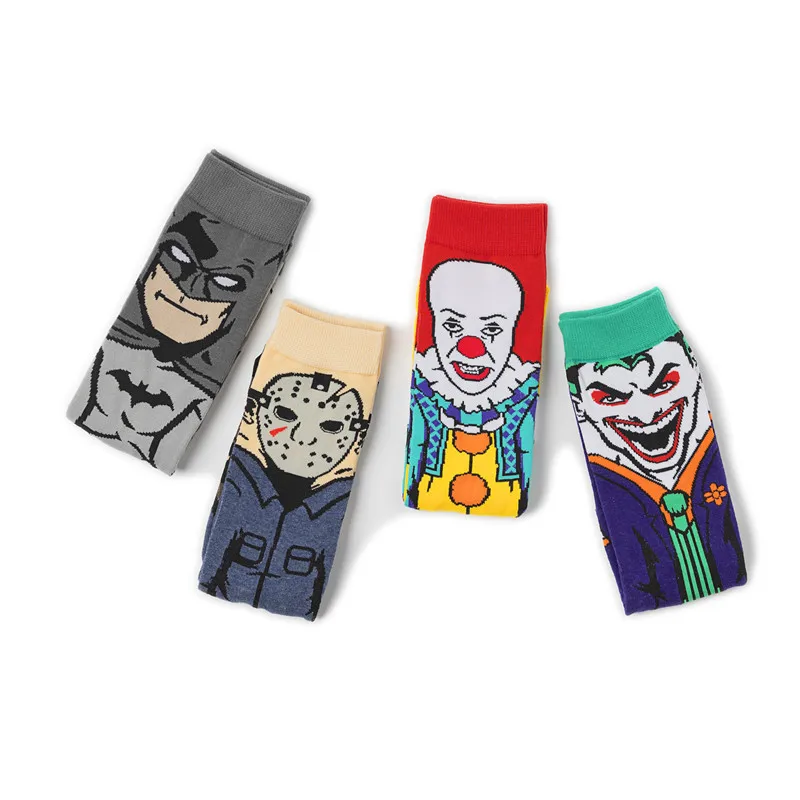 Manufacturers autumn winter mens straight socks fashion Funny Anime Crew Socks designer Cotton Cartoon sock for men