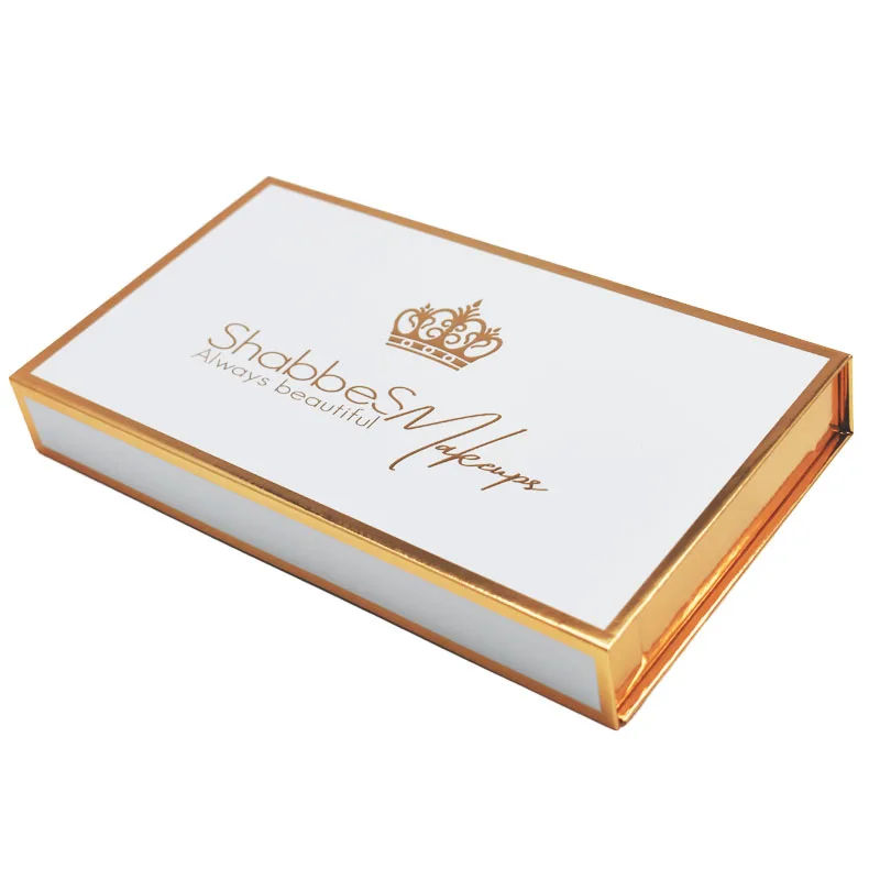 Luxury Gold Logo Cardboard Book Shaped Rigid Magnetic Cosmetic Gift Set Packaging Box With Card Insert